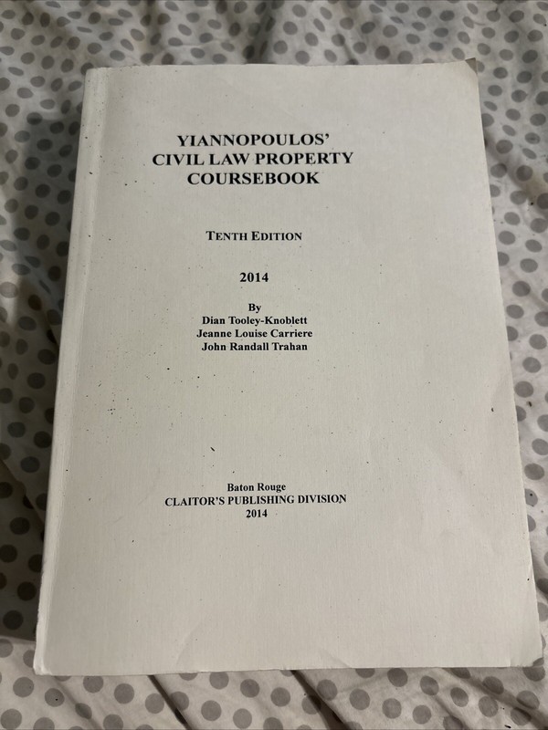 yiannopoulos Civil Law Property Course book