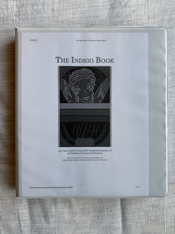 The Indigo Book Uniform System Of Citation Loose Leaf Book 2019 Version￼