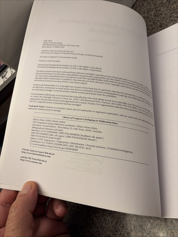 Fingerprint Analysis Laboratory Workbook Second Edition by Daluz (Tradeback) gallery