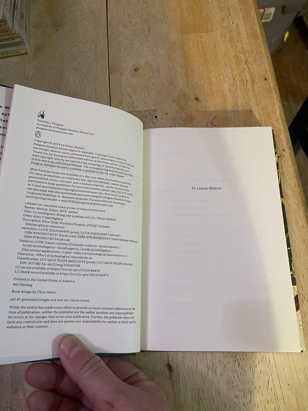 Co-Intelligence : Living and Working with AI by Ethan Mollick (2024, HC/DJ) gallery