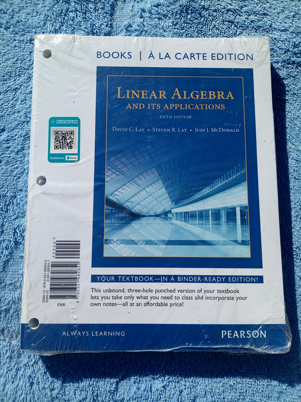 NEW Linear Algebra & Its Applications 5th Edition Sealed Loose Leaf David Lay