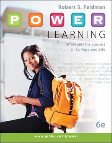 P.O.W.E.R. LEARNING: STRATEGIES FOR SUCCESS IN COLLEGE AND By Robert Feldman NEW