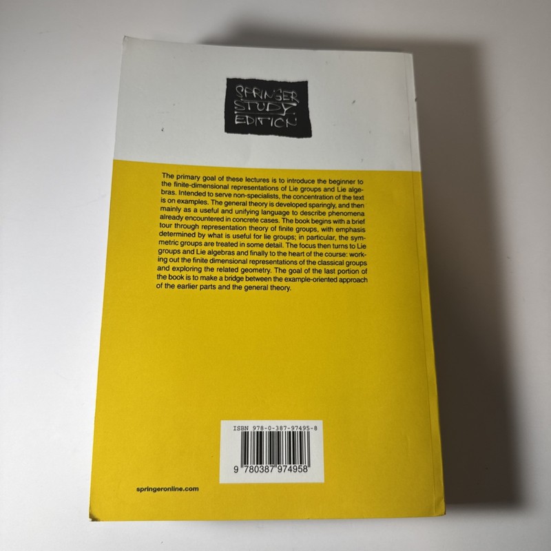 Representation Theory: A First Course; Fulton & Harris gallery