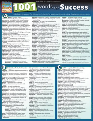 1001 Words For Success (Quick Study: Academic) – Cards – VERY GOOD