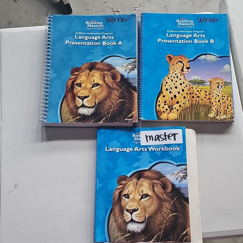 SRA Reading Mastery Signature Ed Grade 3 Language Arts Pres Book A/B + Workbook
