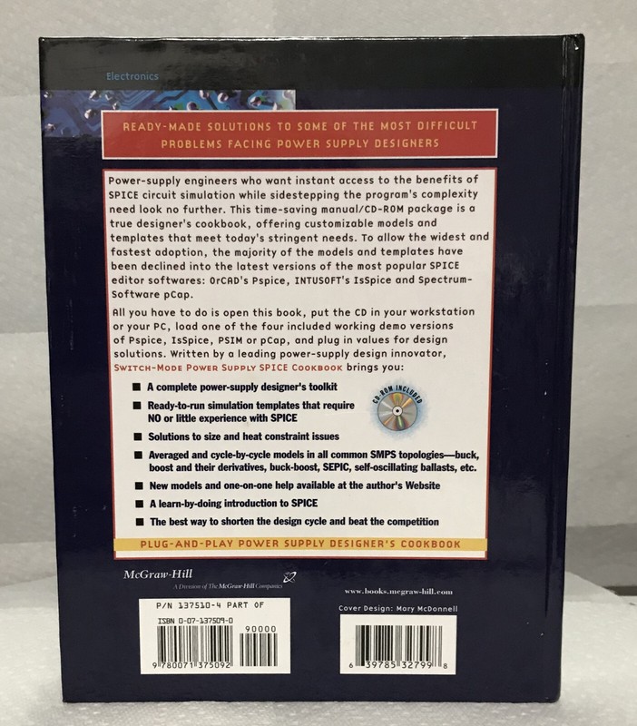 Switch-Mode Power Supply SPICE Cookbook, C. Basso, McGraw-Hill HC 2001, w/CD-ROM gallery