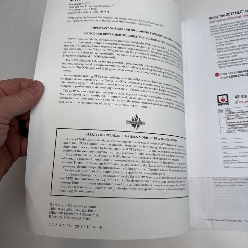 NFPA 70 National Electrical Code NEC 2017 Edition Paperback Free Shipping USA gallery