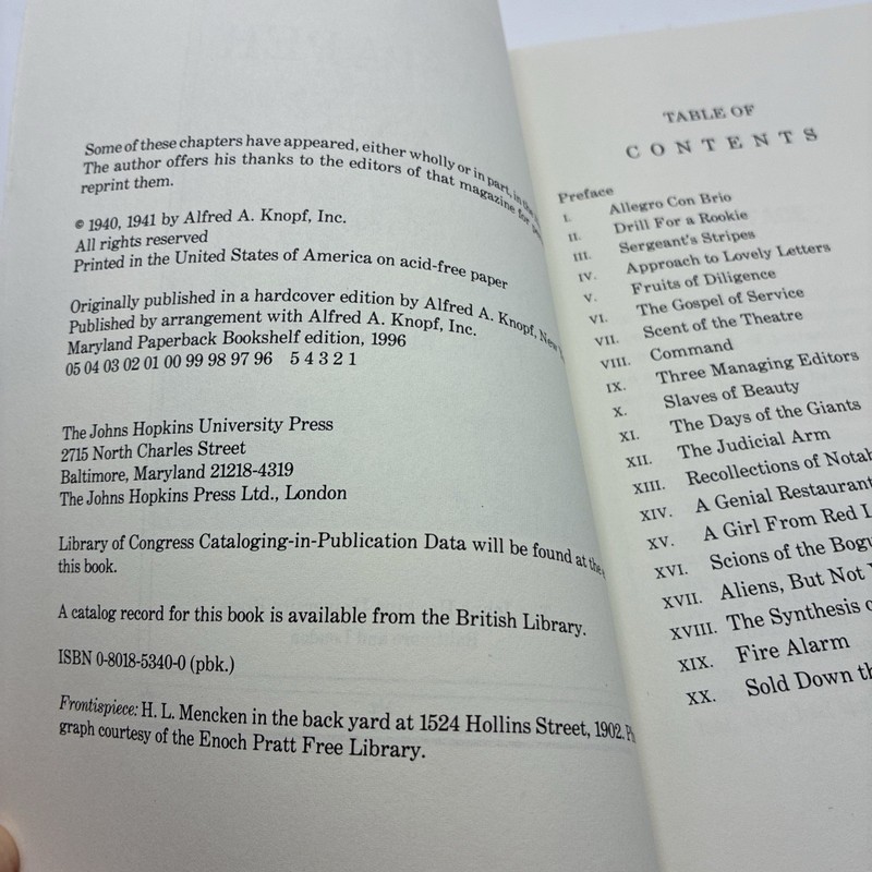 NEWSPAPER DAYS: MENCKEN'S AUTOBIOGRAPHY: 1899-1906 (VOLUME By H. L. Mencken gallery