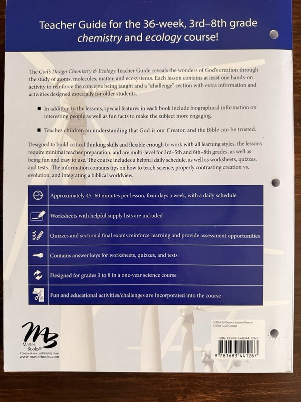 Masterbooks Chemistry Ecology: Student & Teacher Gr 3-8 gallery