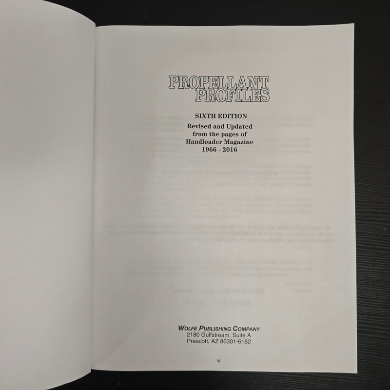 Propellant Profiles : Sixth Edition PB Wolfe Publishing Company 2016 gallery