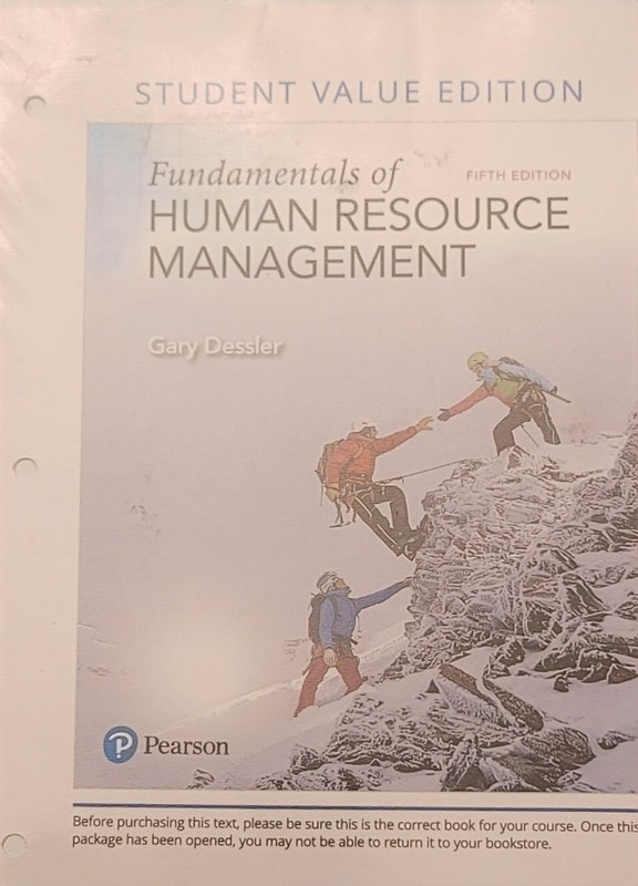 Fundamentals of Human Resource Management by Gary Dessler (2018, Trade…