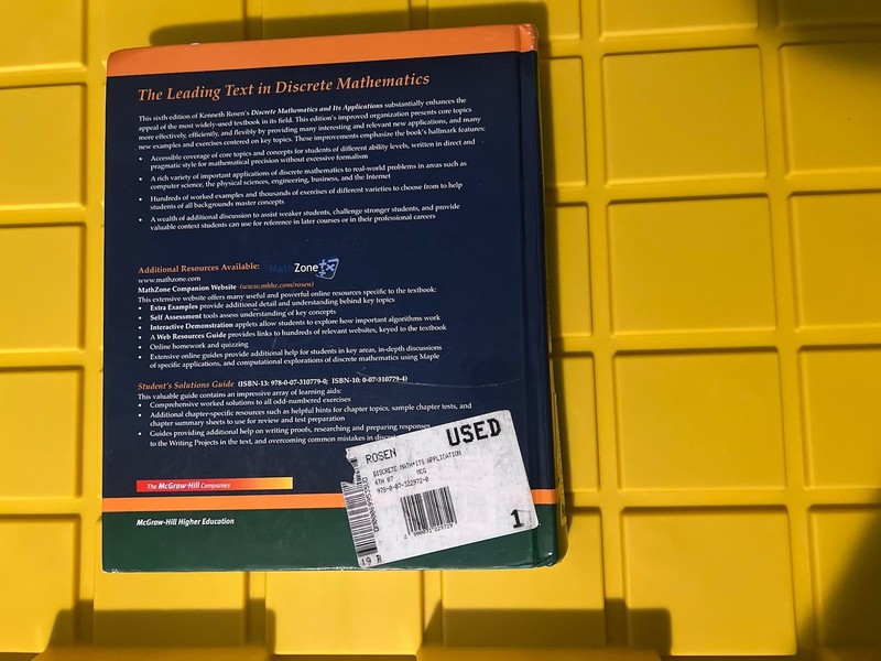 McGraw-Hill Math textbook, Hardcover by Kenneth H. Rosen gallery