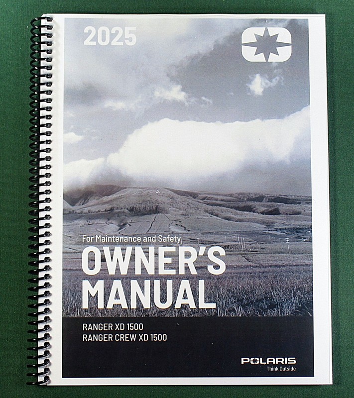 2025 Polaris Ranger Crew XD 1500 Owner's Manual: 200 Pages & Protective Covers!