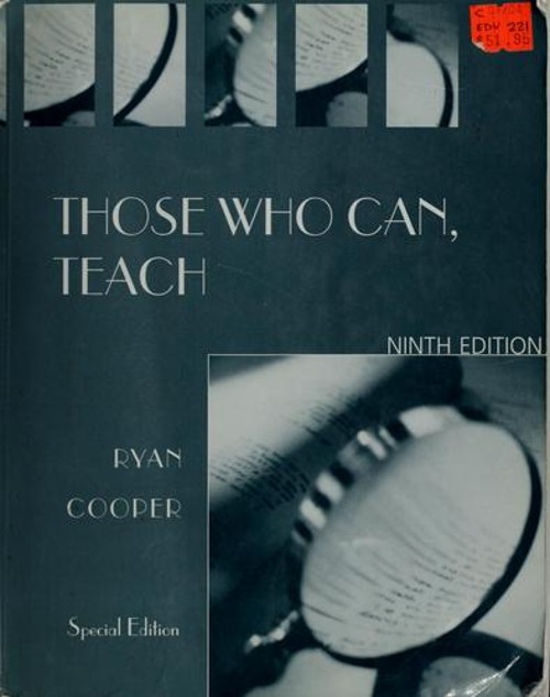 Those Who Can, Teach James M., Cooper, James Michael Cooper
