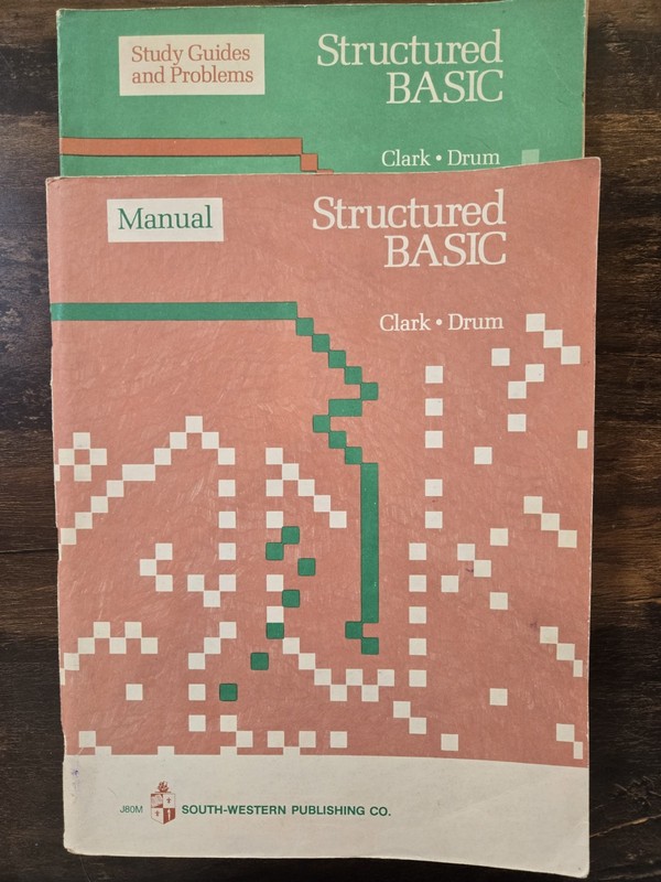Structured BASIC Manual and Study Guide 1983 paperbacks – GOOD Condition
