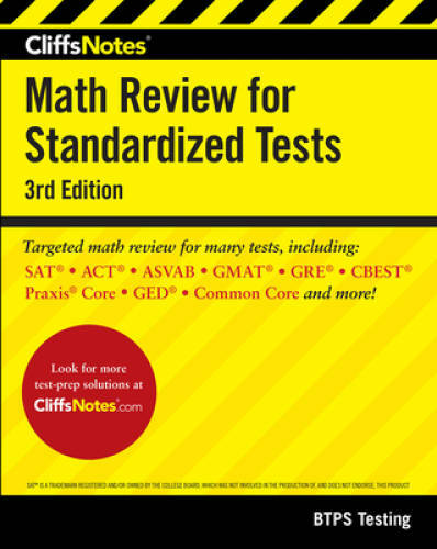 CliffsNotes Math Review for Standardized Tests 3rd Edition – Paperback – GOOD