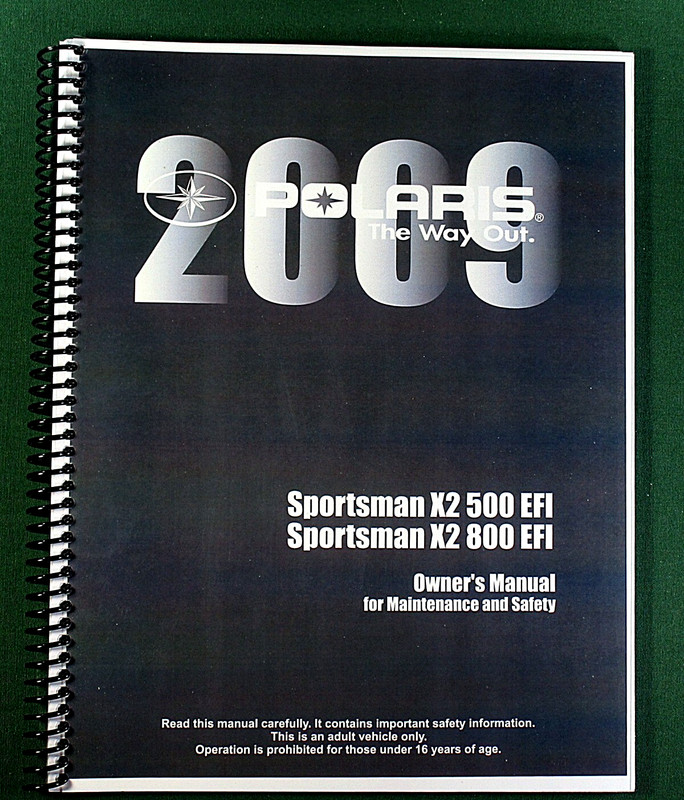 2009 Polaris Sportsman X2 500 EFI ATV Owner’s Manual: 148 Pages & Clear Covers!