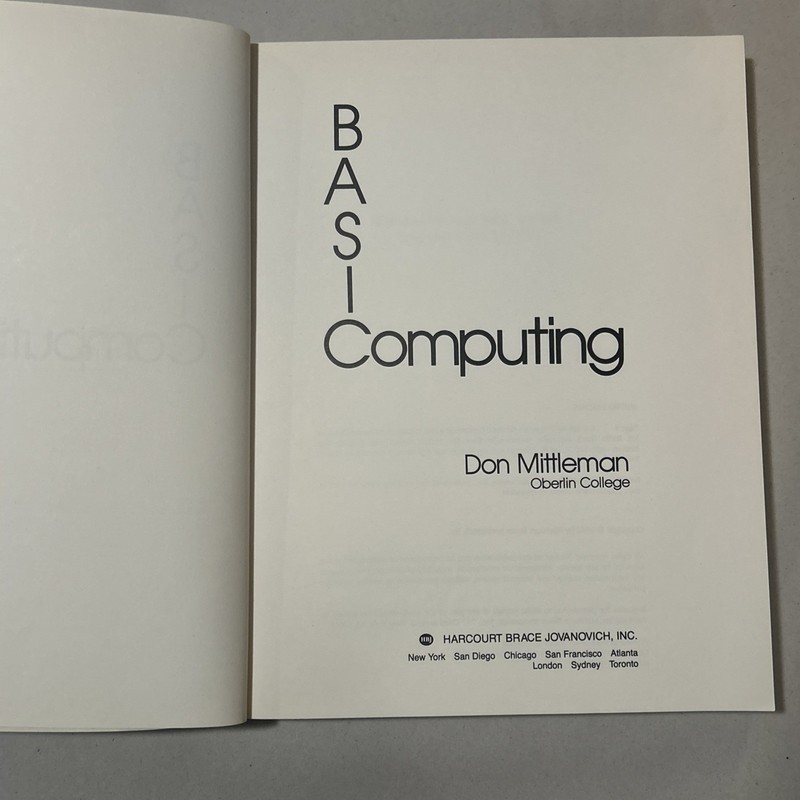 Basic Computing (1982) ~ Don Mittleman ~ Paperback gallery