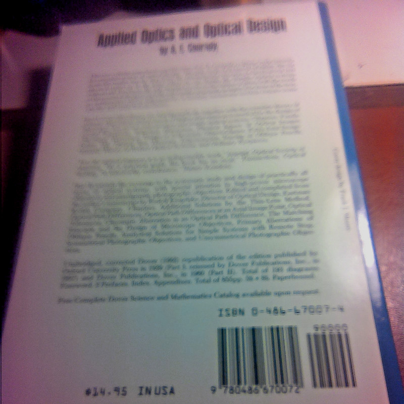 APPLIED OPTICS & OPTICAL DESIGN: The Ultimate Ref 519 PRISTINE PAGES See Photos! gallery