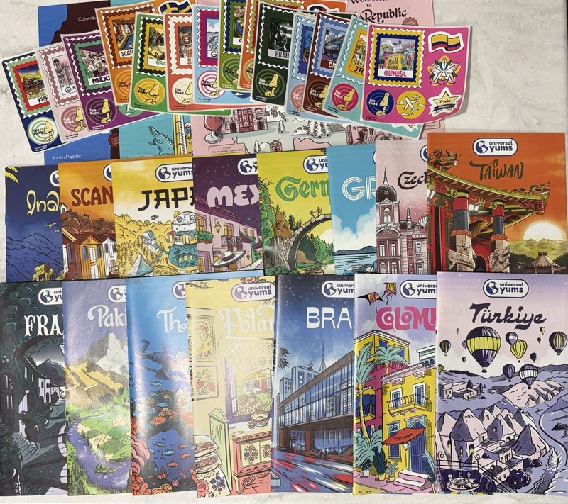 Various Booklets And Stickers From Universal Yums – Learn About Other Countries