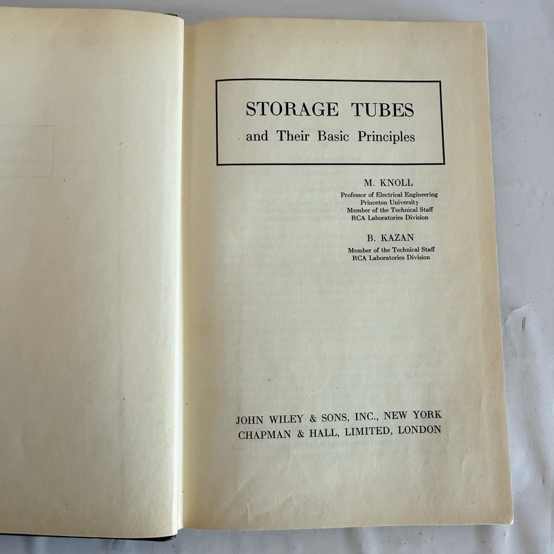 Storage Tubes and Their Basic Principles HC Book Knoll & Kazan 1952 gallery