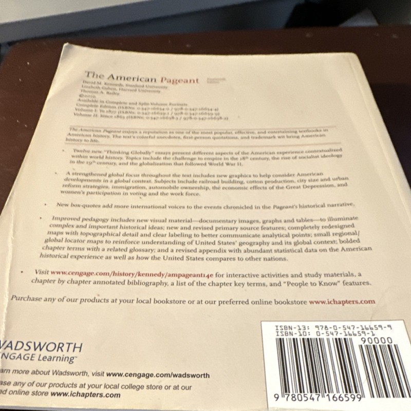 The American Pageant Kennedy Cohen Bailey Wadsworth Cengage Paperback Fourteent… gallery