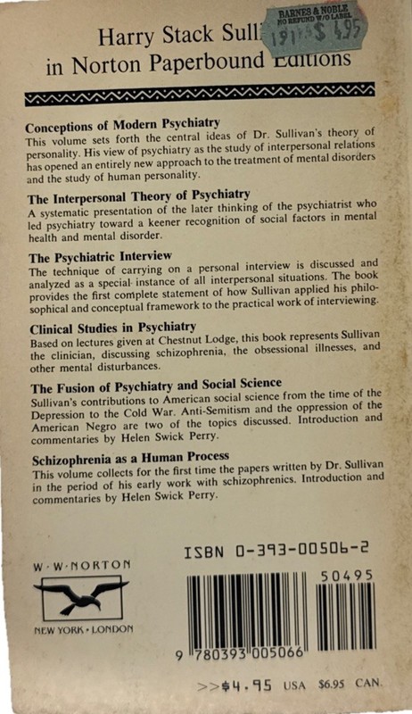 The Psychiatric Interview by Harry Stack Sullivan, M.D. - Vintage 1970 PB - gallery