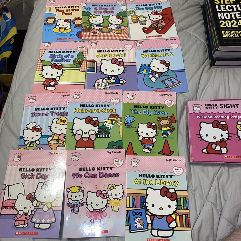 1st Ed Hello Kitty Learn-To-Read Sight Words 12-Book Scholastic Reading Program