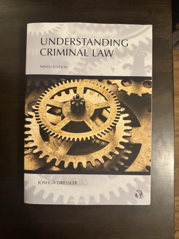 Understanding Criminal Law, Dressler, 9th Edition Paperback, Like New