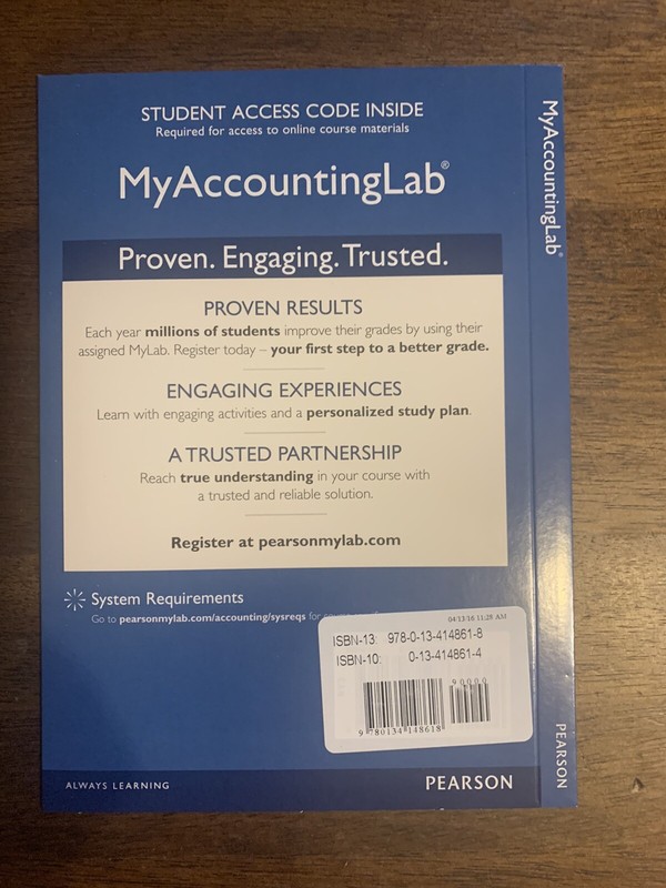 MyAccountingLab Student Access Code ISBN-10: 0134148614 gallery