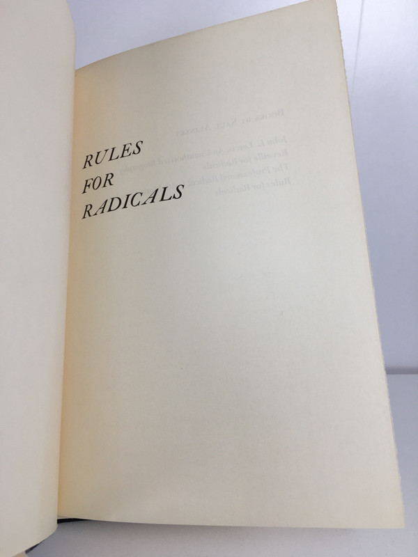 RULES FOR RADICALS Saul Alinsky 1971 RARE EDITION HARDCOVER *READ* PRIMER HC DJ gallery