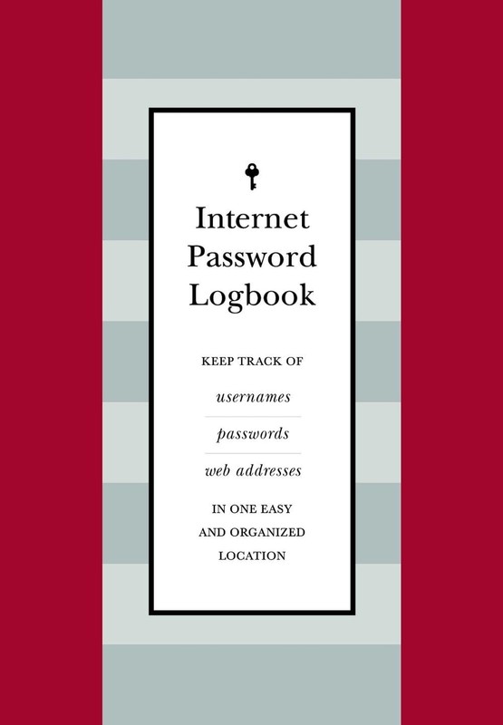 Internet Password Logbook (Red Leatherette): Keep track of usernames, passwords,