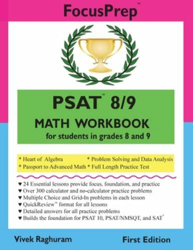 PSAT 8 / 9 Math Workbook : For Students in Grades 8 and 9, Paperback by Raghu…