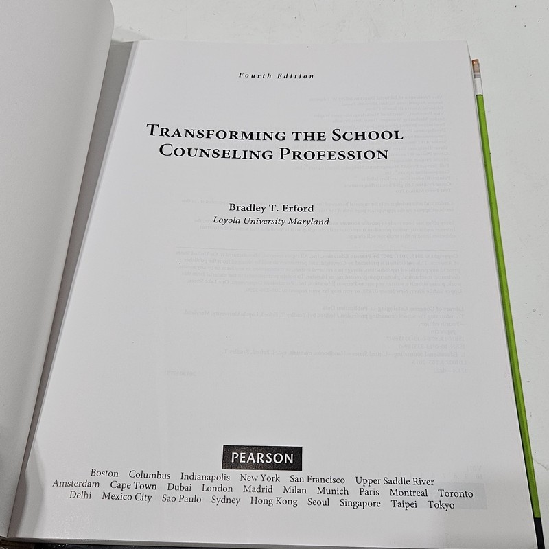 Transforming the School Counseling Profession 4th Edition by Bradley Erford 2014 gallery