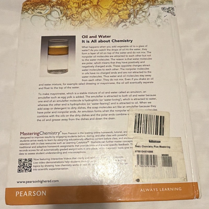 Basic Chemistry 5th Edition Textbook Hardcover Timberlake & Timberlake Pearson gallery