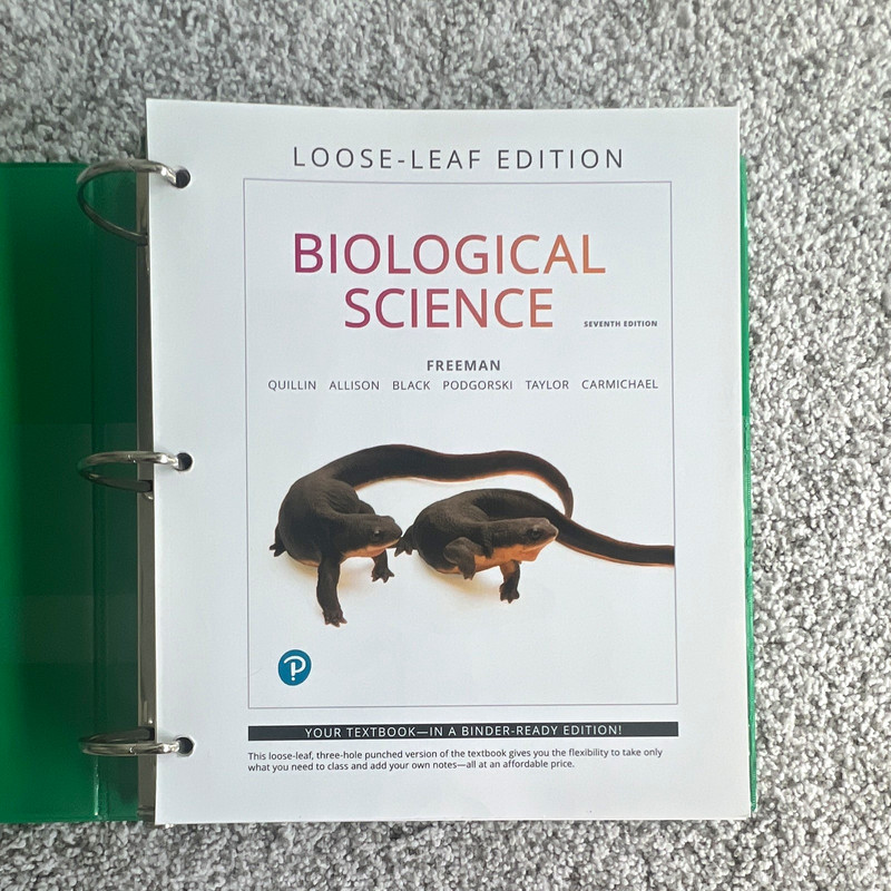 Pearson Biological Science 7th Edition Loose-Leaf Edition (binder included)
