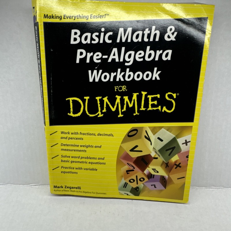 Wiley Basic Math & Pre-Algebra Workbook for Dummies by Mark Zegarelli, Paperback