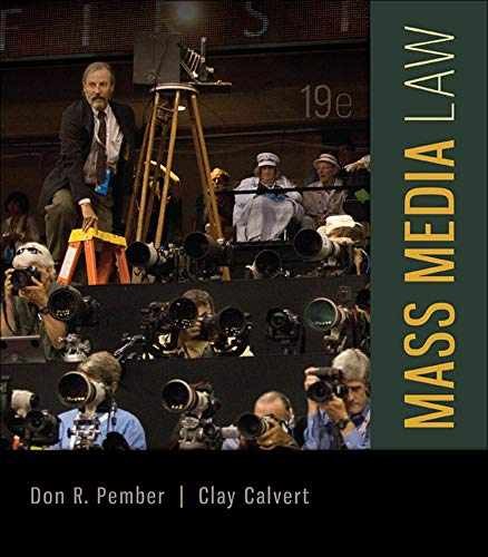 Mass Media Law – Paperback, by Pember Don; Calvert Clay – Acceptable r