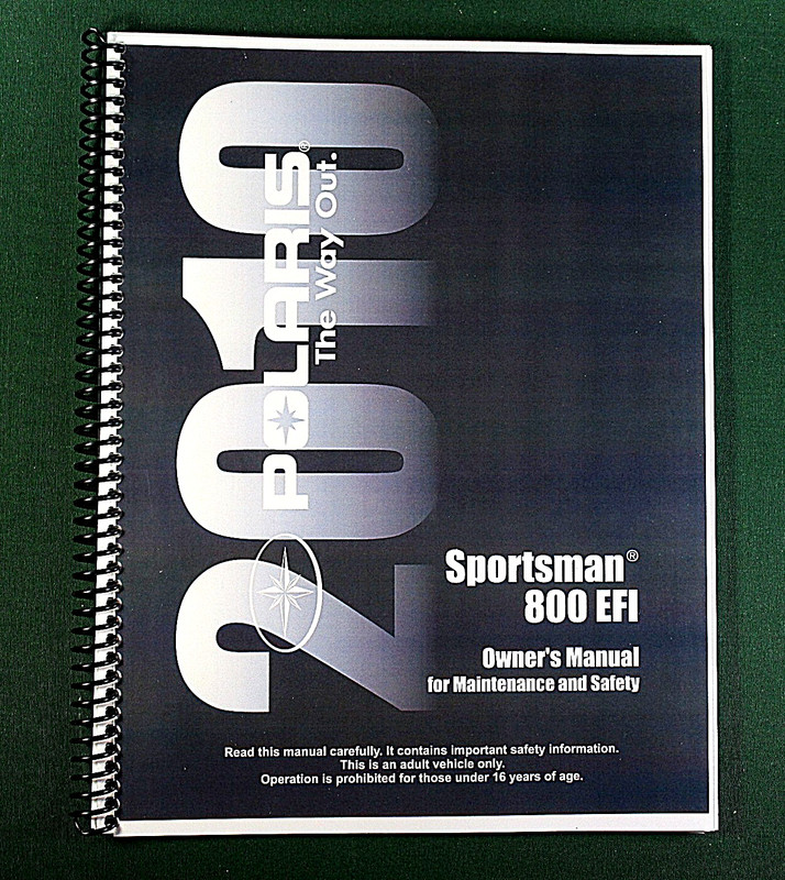 2010 Polaris Sportsman 800 EFI ATV Owner's Manual: 138 Pages & Protective Covers
