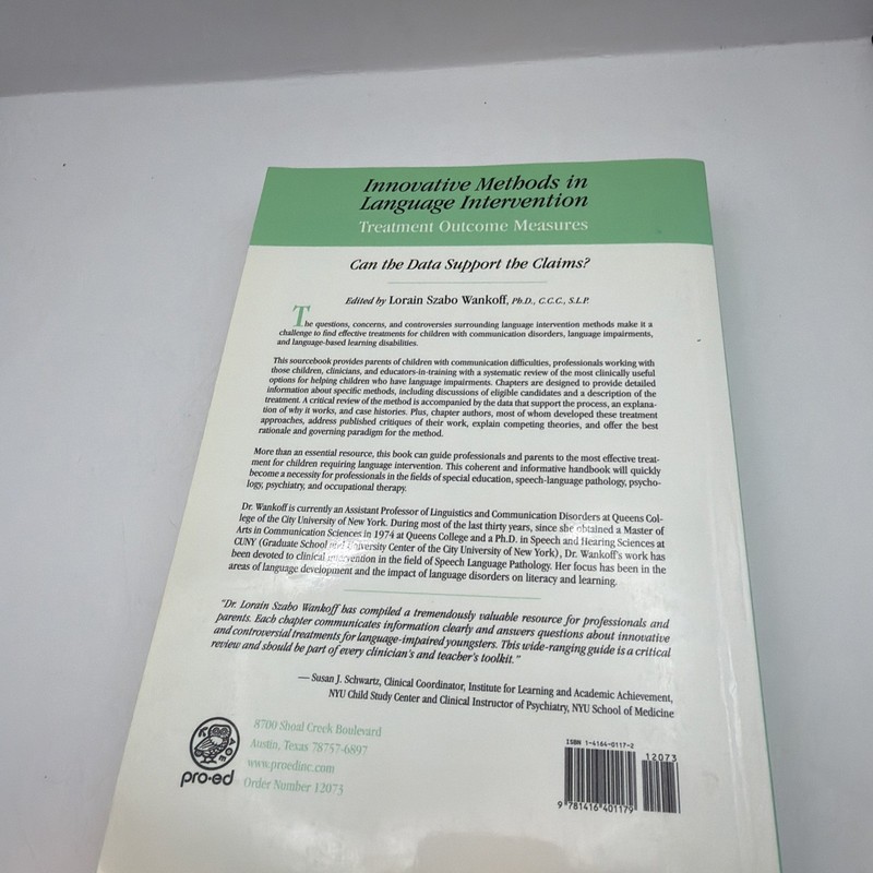 Innovative Methods in Language Intervention Treatment Outcome Measures gallery
