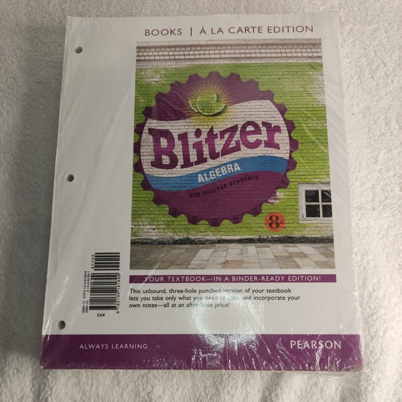 Algebra for College Students – Loose Leaf, by Blitzer Robert – New