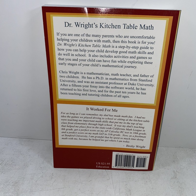 DR WRIGHT'S KITCHEN TABLE MATH BOOK 1 SIGNED BY CHRIS WRIGHT 2007 TPB 1ST/1ST gallery