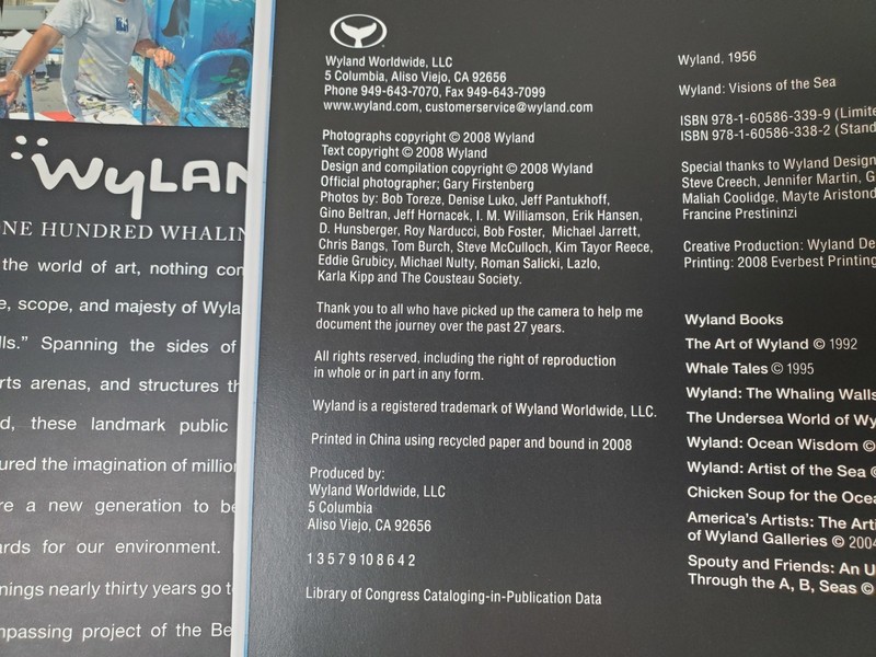 Wyland One Hundred Whaling Walls Mural Art Coffee Table Book - Signed gallery