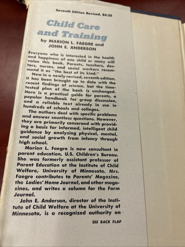 Child Care and Training, by John E. Anderson and Marion E. Faegre 1949 gallery