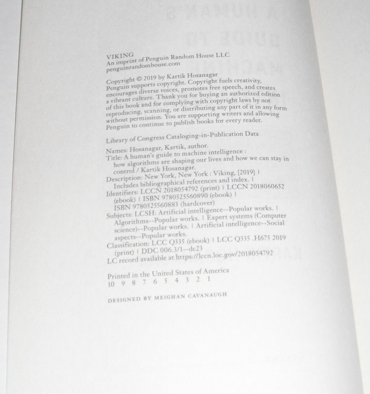 Human Guide to Machine Intelligence.. 2019 HC...270 pages...USA..$ 27.00 List-no gallery