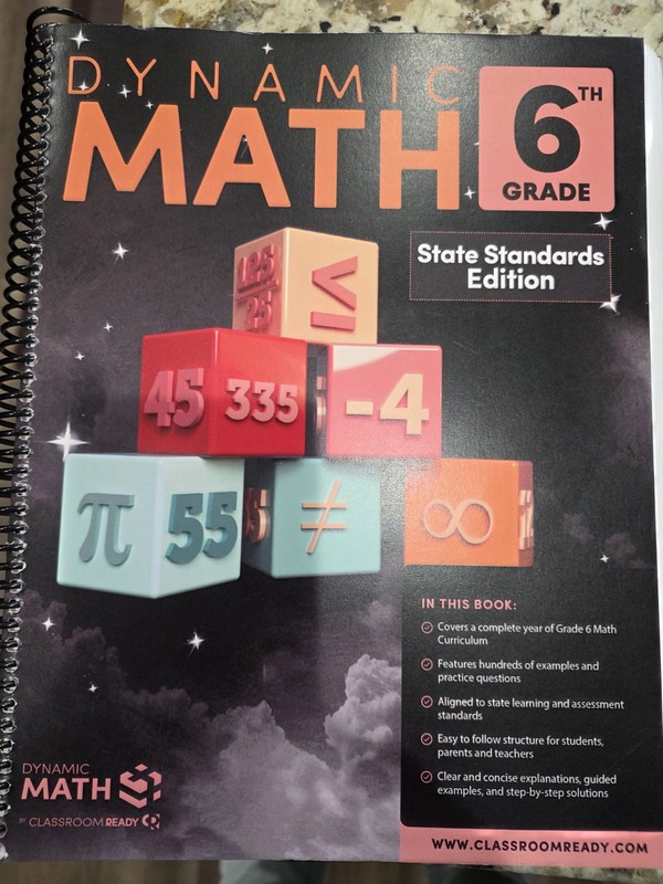 Dynamic Math 6th Grade State Standards Edition Workbook, Spiral Bound (English)