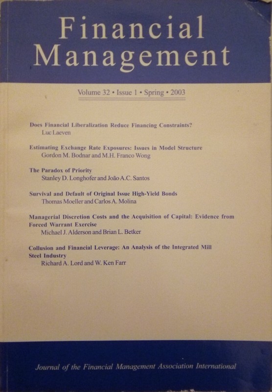 Financial Management Volume 32 – Issue-1