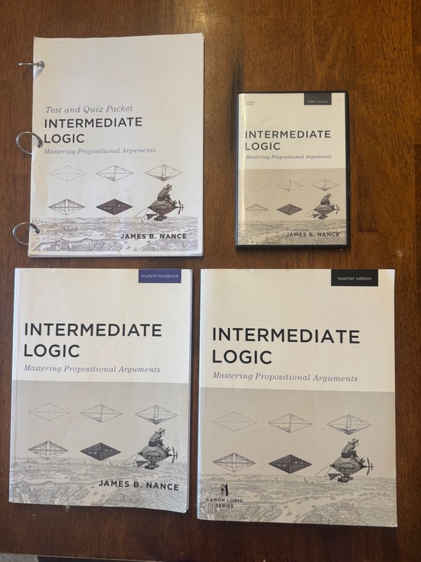 Canon Press Intermediate Logic Set – Teacher-Student-Test/Quizzes-DVDs – CLEAN!