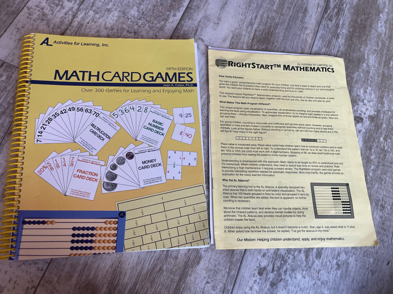 RightStart Math Card Games Joan A. Cotter 5th Edition w/ CD Homeschooling