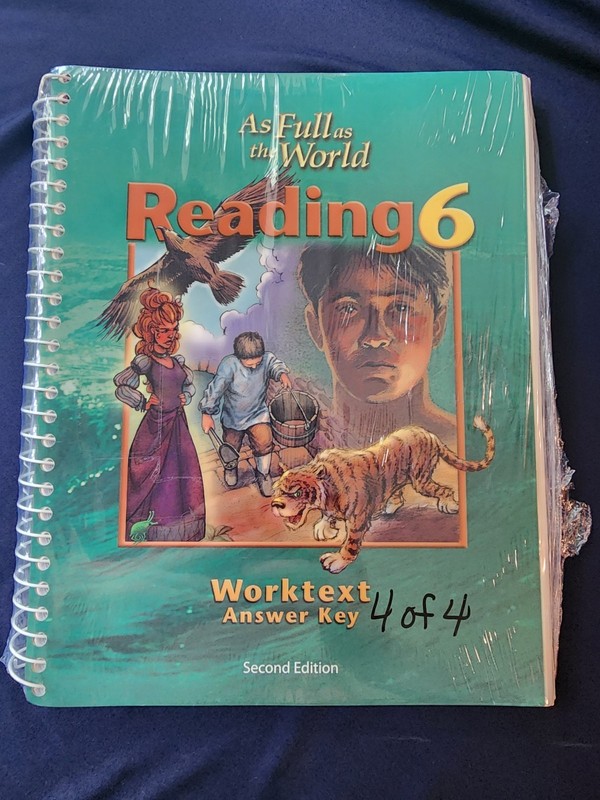 BJU Reading 6 Worktext Answer Key 2nd Edition Bob Jones Teacher Sealed